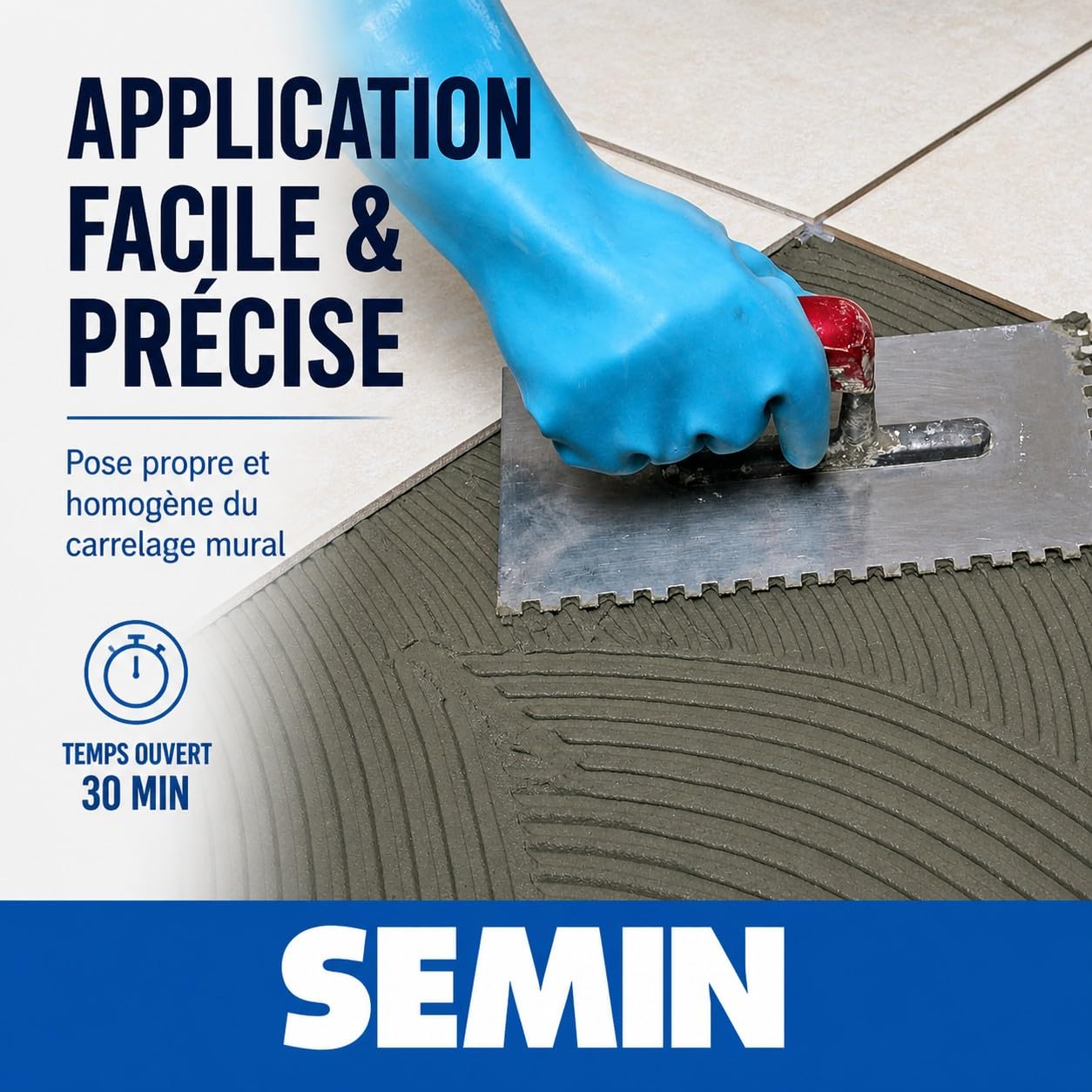 Semin KEDOFIX SUPER Colle Carrelage Murale 5 kg – Prête à l’Emploi Sans Ciment – Intérieur & Extérieur Protégé – Haute Résistance à l’Eau – Spécial Pièces Humides – Faïence, Pierre, Pâte de Verre