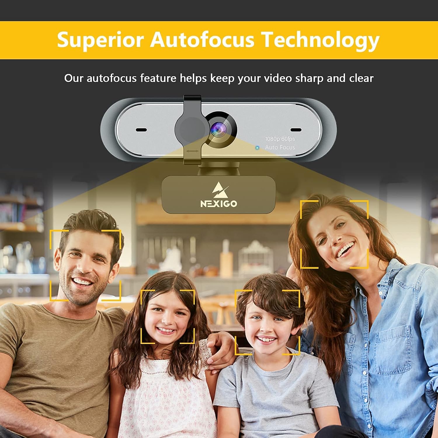 NexiGo 60FPS 1080P Webcam Kits, N660P FHD USB Web Camera with Privacy Cover, Upgraded Video Conference Lighting, Extendable Tripod Stand, for Zoom/Skype/Teams