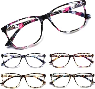 SIGVAN Ladies Blue Light Blocking Reading Glasses with Spring Hinges, Fashion Pattern for Women