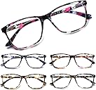 SIGVAN Ladies Reading Glasses Blue Light Blocking Spring Hinge Fashion Pattern Print Eyeglasses for Women