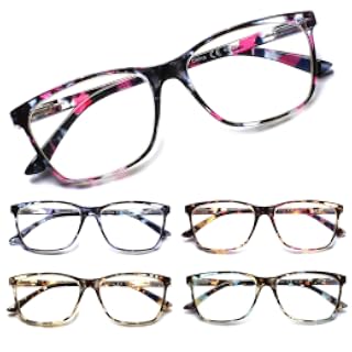 SIGVAN Lentes de lectura para mujer, con bloqueo de luz azul, bisagra de resorte, diseño de moda, lentes con estampado para mujer
