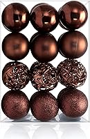 Vista 1 de AMS Bolas de Navidad de 2.36 pulgadas / 2.362 in, 24 unidades, adornos inastillables, decoraciones de temporada para decoración de árboles, Café
