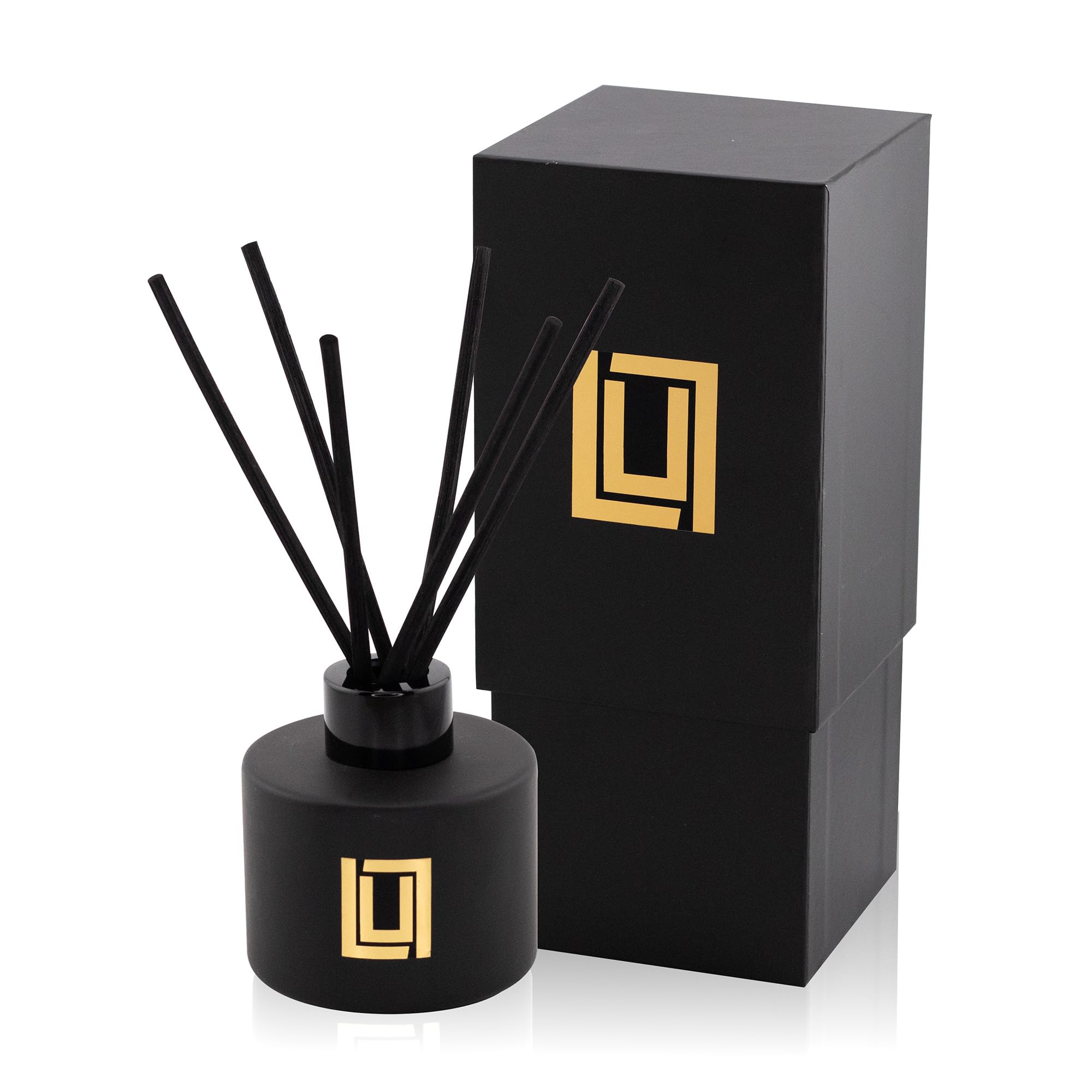 Reed Diffuser Set, Jasmine, Oud & Sandalwood, 6 Reed Sticks, Scent Diffuser for Bedroom Bathroom Living Room & Office - 4.2 FL Oz.