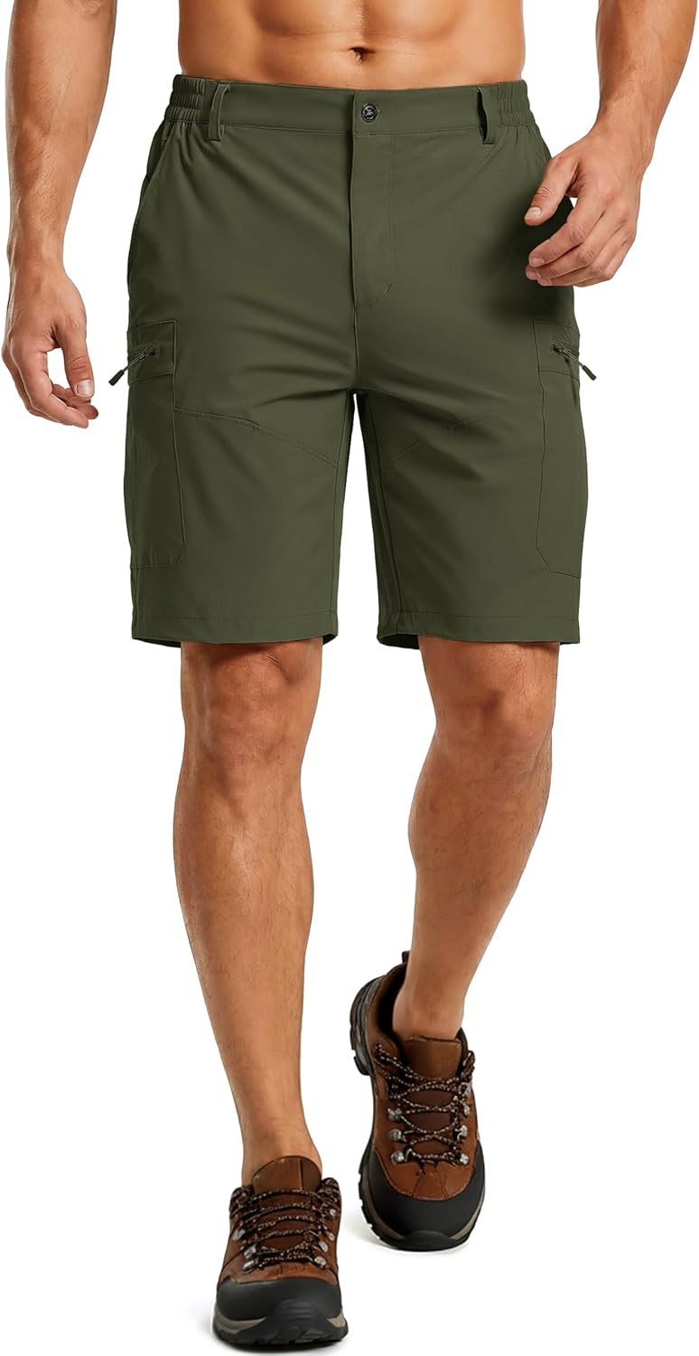 TACVASEN Men's Hiking Cargo Shorts 9" Quick Dry Lightweight Water Resistant Shorts Casual Golf Work with 5 Pockets