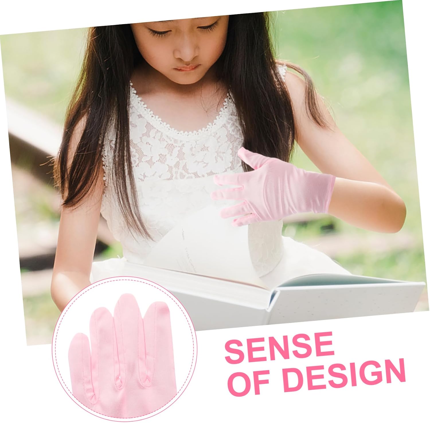 VALICLUD 3 Pairs Girls Dress Gloves Decorative Skirt Gloves Stylish Party Accessories for Kids Pink
