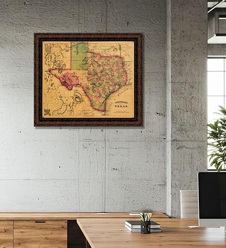 Miniatura 2 de Mapa de Schonberg de Texas  Impresión enmarcada  Varios tamaños