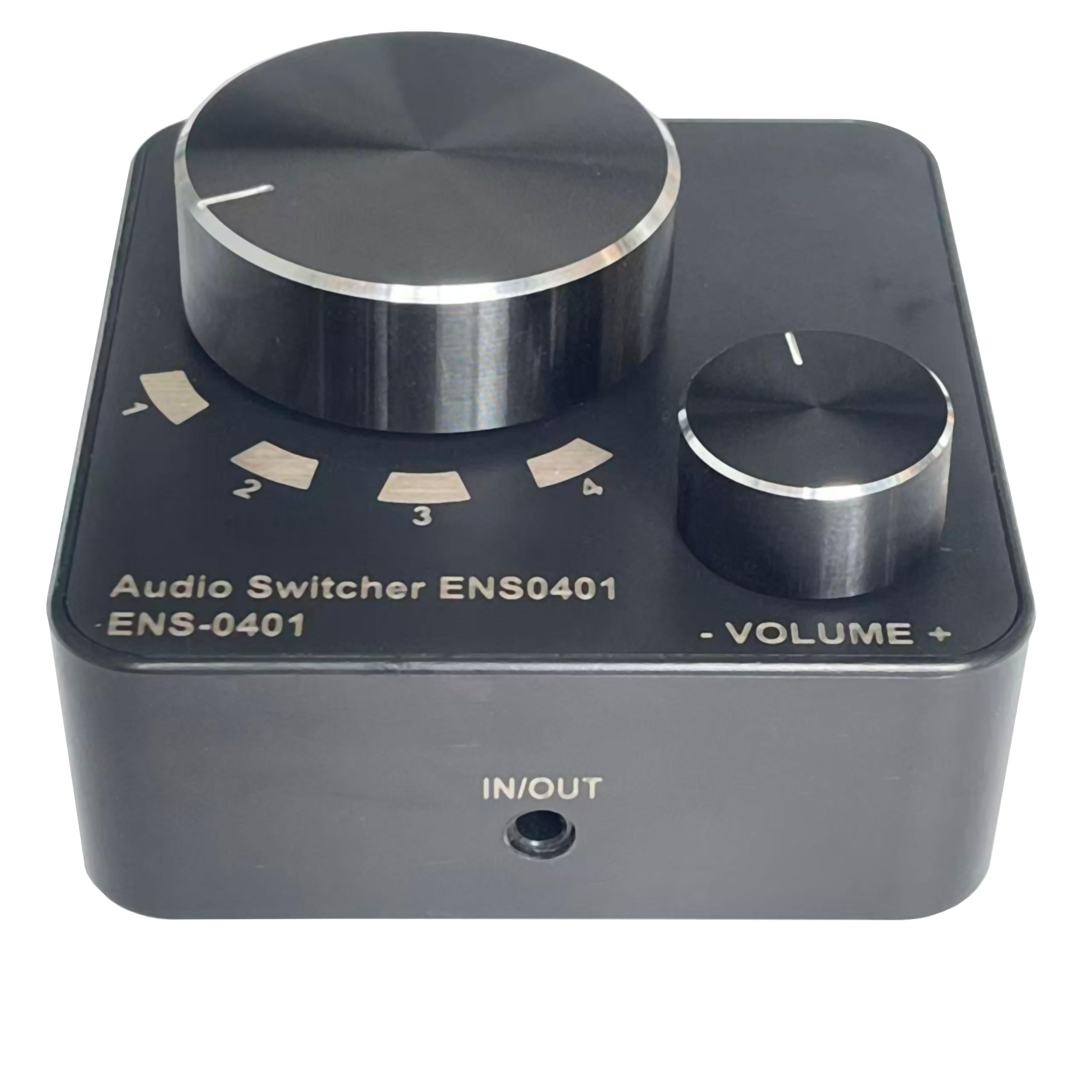 Conmutador de audio, AUX de 3,5 mm estéreo (negro, 4 puertos)