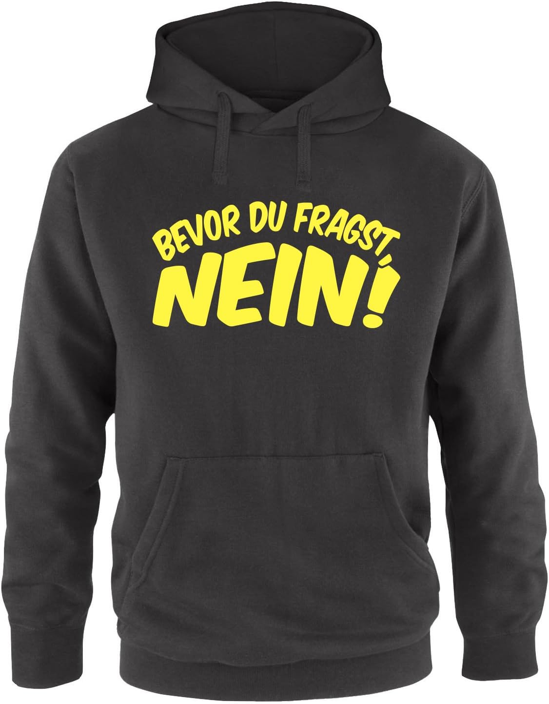 Damen Hoodie 'Bevor Du Fragst Nein' - Tailliert Mit Vordertasche