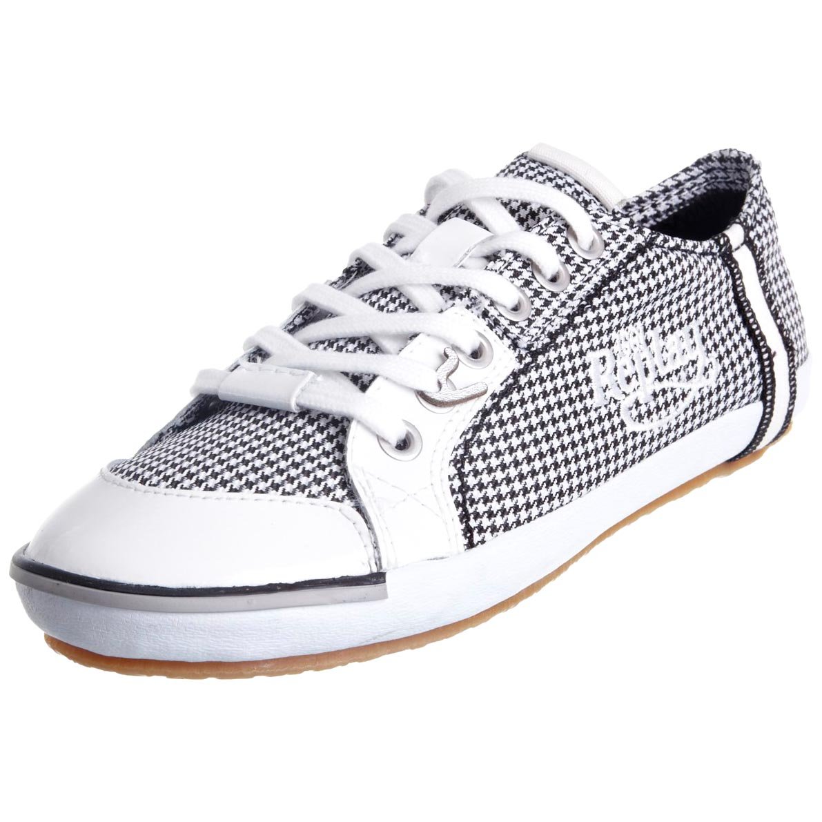 REPLAY Women's Bridgette Check White Black Lace Up Trainer GWV14.003.C0025T.062 5 UK