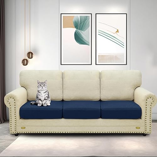Miniatura 2 de ZNSAYOTX Fundas elásticas individuales para cojines de sofá, fundas de asiento de repuesto suave, patrón único, protector de muebles con parte
