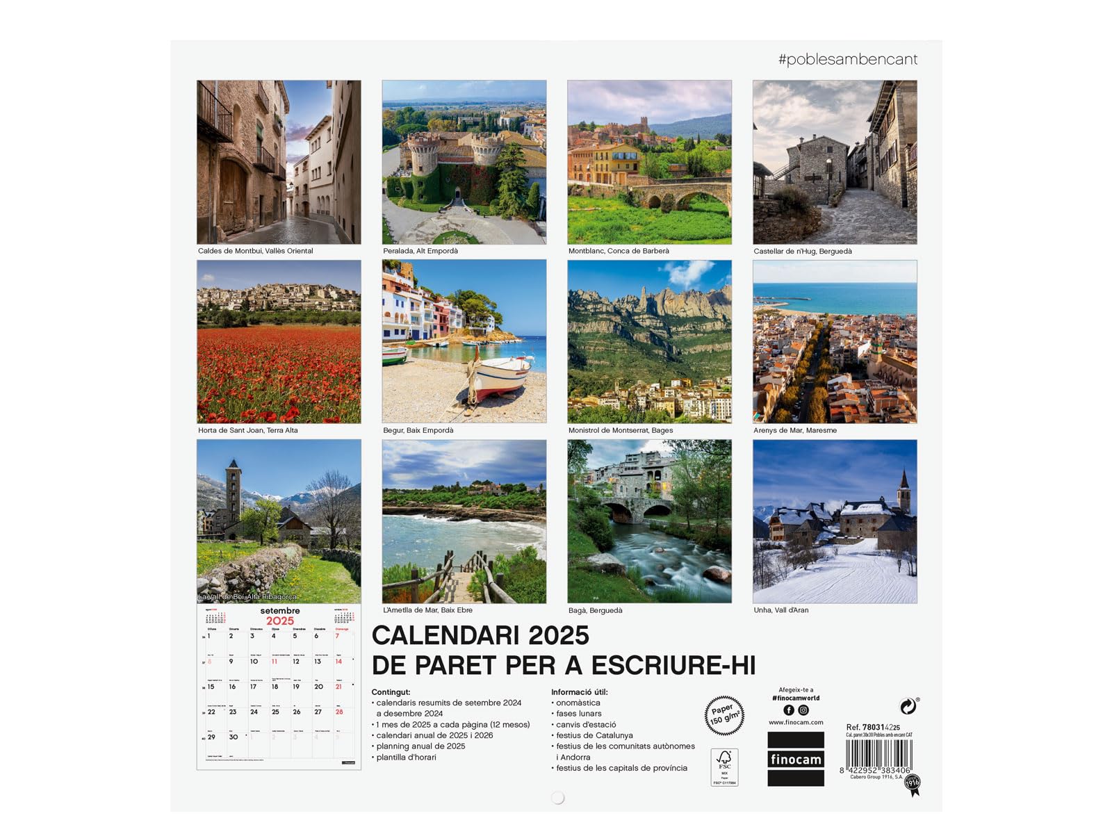 Calendrier Mural 2026 Avec Chatons - Vue Mensuelle En Catalan | Planificateur Avec Fêtes Et Phases Lunaires