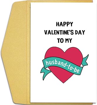 Qiliji Fiance Valentines Day Card, Romantic Valentines Day Card for Future Husband, Valentines Gift for Fiance, Happy Valentines Day to My Husband-To-Be Card