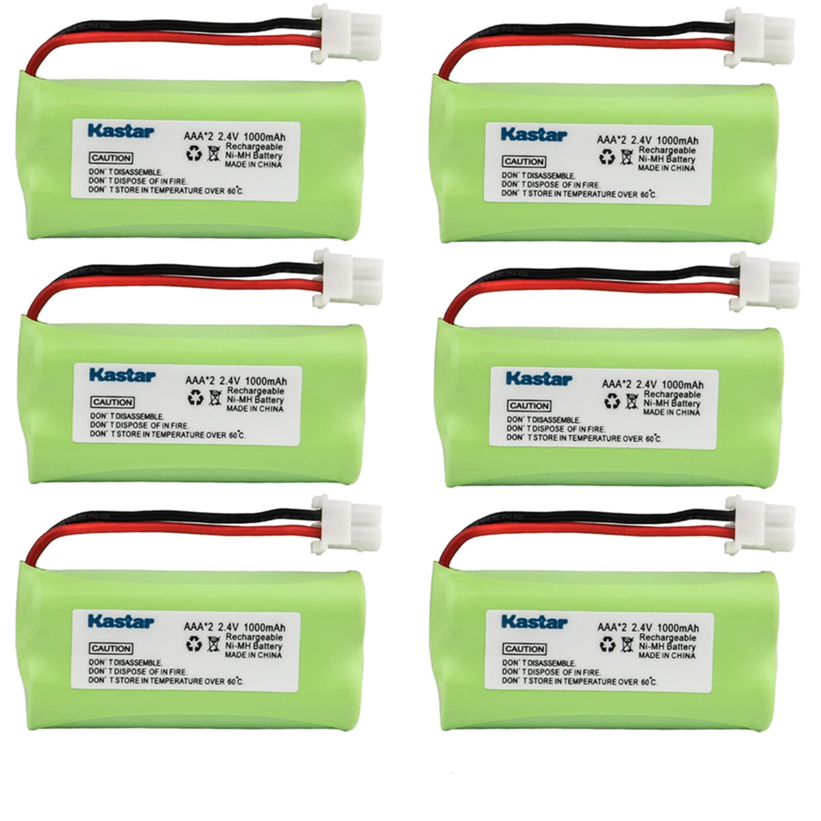 Kastar 6-Pack AAAX2 2.4V 1000mAh 5264 Ni-MH Rechargeable Battery for BT-166342 BT-266342 BT-283342 AT&T EL51100 EL51200 EL51250 EL52200 EL52210 EL52250 EL52300 EL52350 EL52400 EL52450 EL52500 EL52510