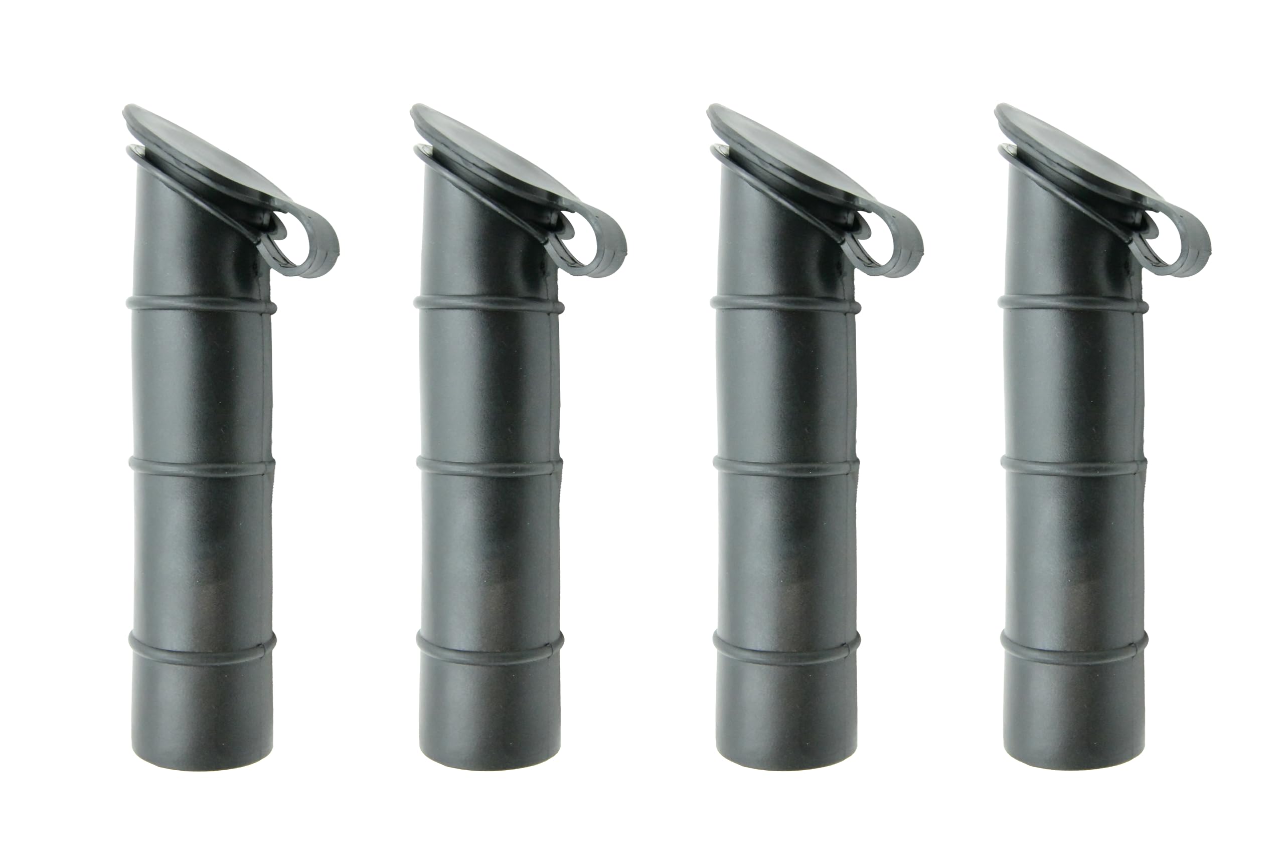 Vinland Marine Rod Holder Liner with Cap, Black PVC Angled 15° 30° 90° Rod Holder Insert Liner for Fishing Boat