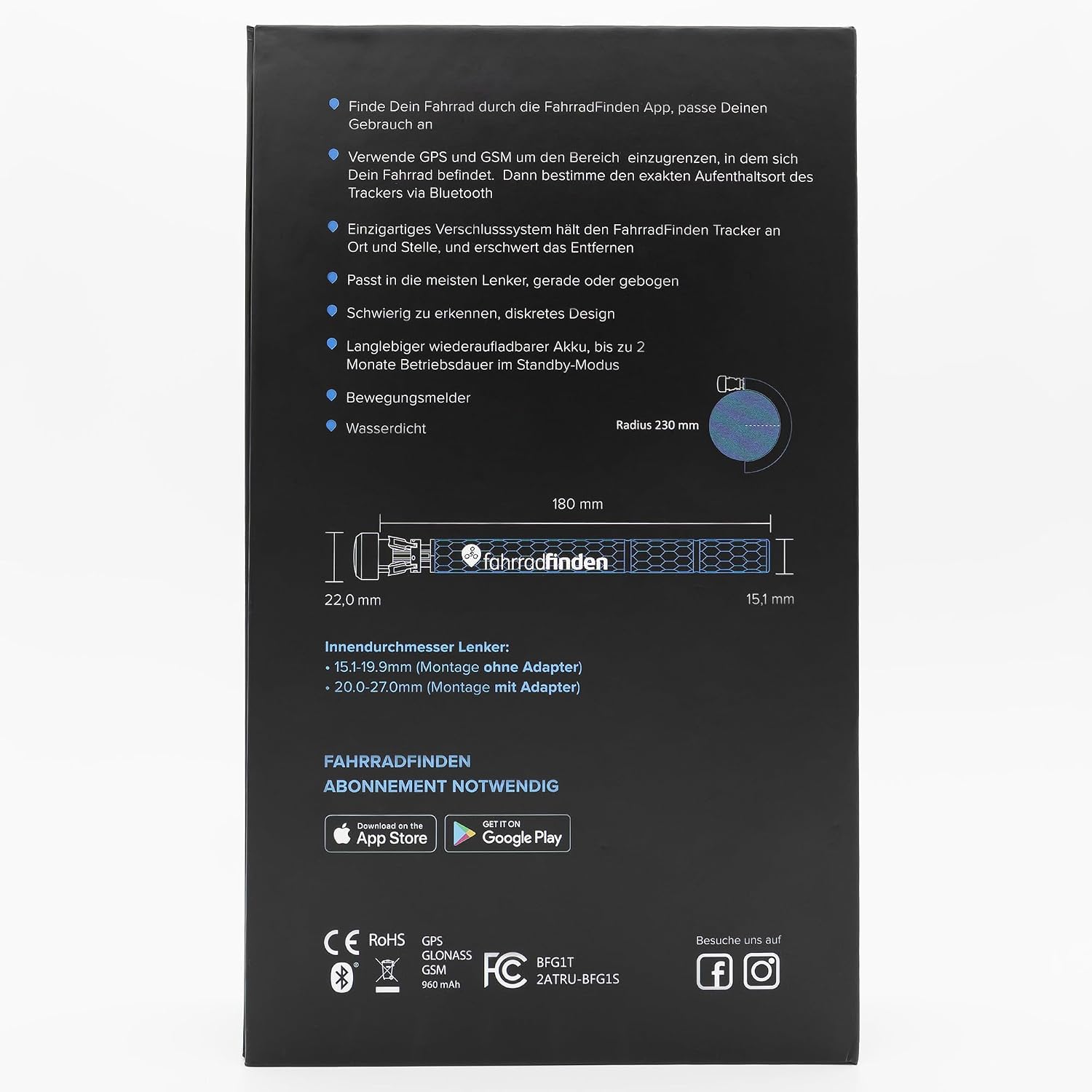 GPS tracker rowerowy ukryty w kierownicy lokalizator rowerowy ochrona przed kradzieżą karta SIM w zestawie wymagana ABO
