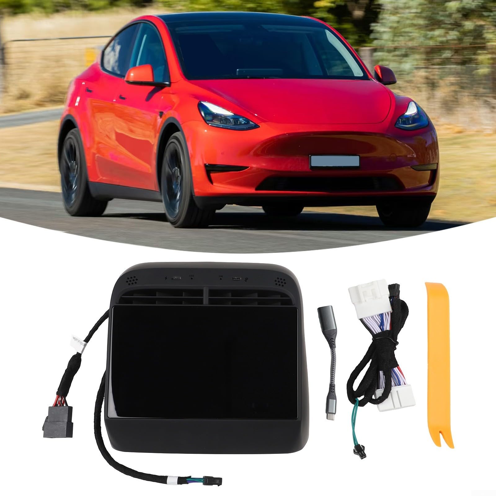 Écran arrière de divertissement pour Tesla Model 3/Y 2019-2024 avec contrôle de la température, écran 10,1", 32 Go de ROM, 2 Go de RAM, noir