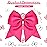 2 Packs Jumbo Cheerleading Bow 8 Inch Large Cheer Hair Bows with Ponytail Holder for Teen Girls Softball Outfit Uniform(Deep Rose Red)