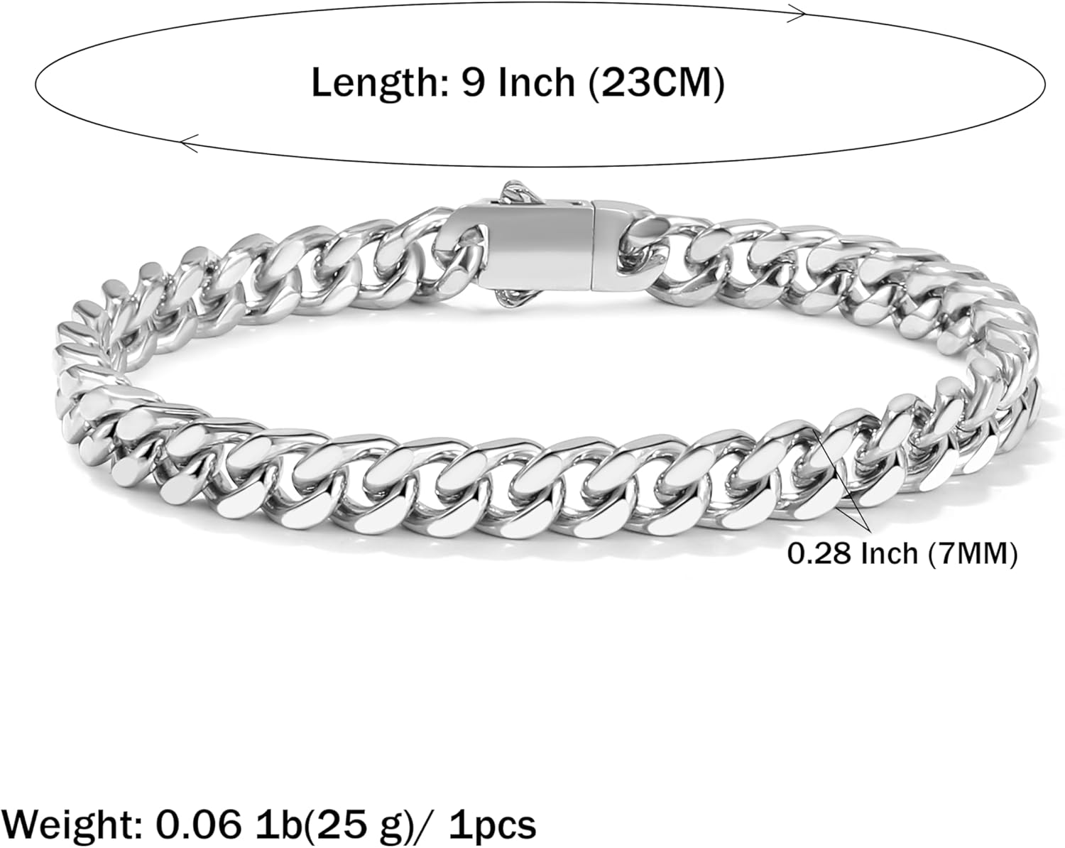 Cuban Link Bracelet for Men Waterproof 316L Stainless Steel Bracelet Width 5mm/7mm/9mm/12mm, 7.5"/8.3"/9" Length, Miami Cuban Bracelet for Men Hip Hop Jewelry Men Gift - Image 6