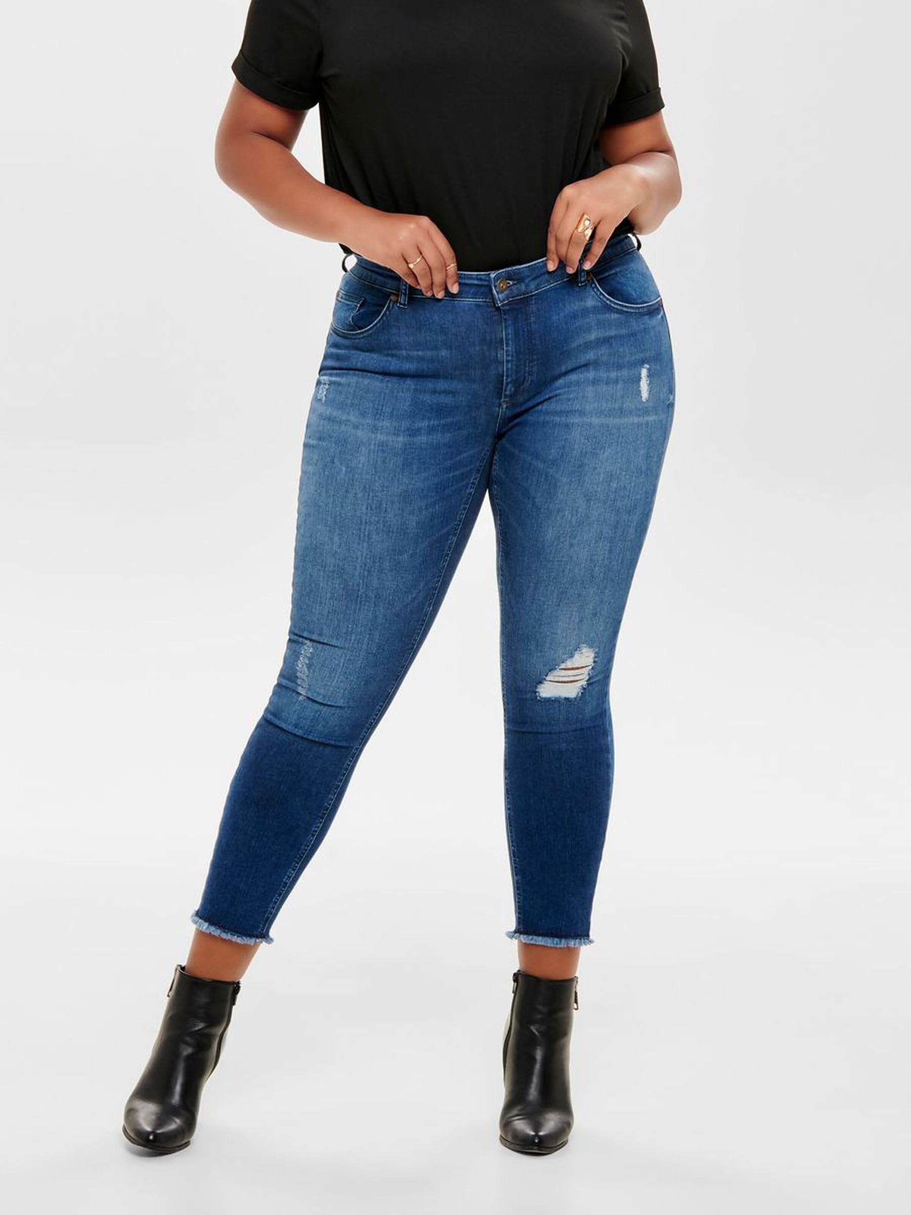 Only Carmakoma - Carwilly Reg Skinny Ank Jeans MBD Noos, Jeans Skinny Donna