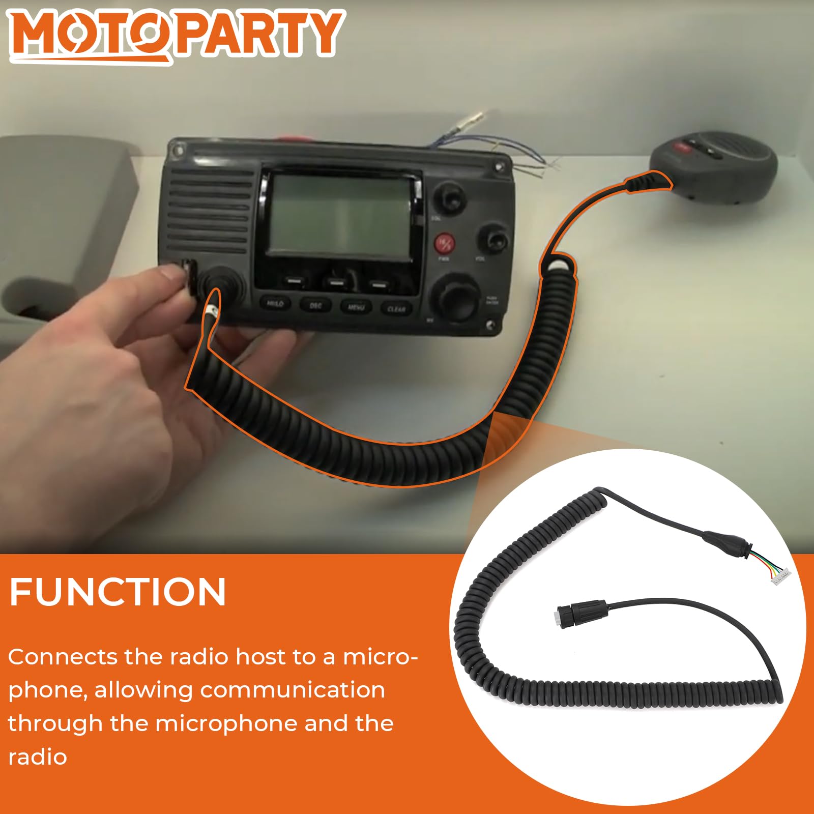 Microfono Palmare Ricambio Per Radio VHF Marina SWIFTECH M168 - PRESIDENT 4 PIN - Foto 2