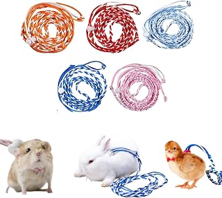 Baby-Enten-Leinen-Set, verstellbar, für Spaziergänge, Kleintiere, Rennmäuse, Ratten, Mäuse, Kaninchen, Kätzchen, Welpen, Babys, Haustiere, Hühner (Version ohne Glocken, Größe S, 140 cm)