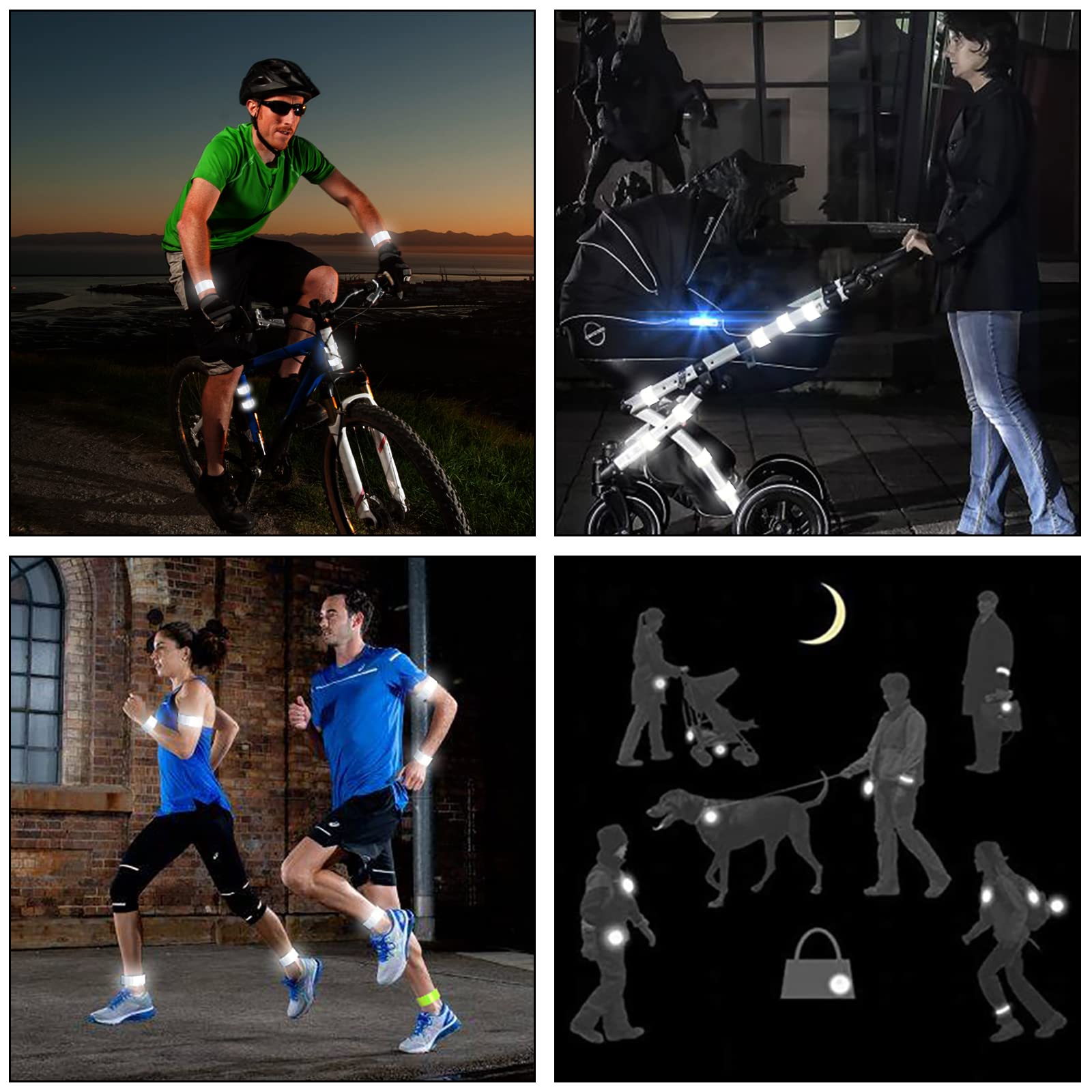 URAQT Kamizelka odblaskowa, odblaskowa kamizelka odblaskowa, odblaskowa paski, regulowane paski odblaskowe do biegania, joggingu, jazdy na rowerze, wędrówek