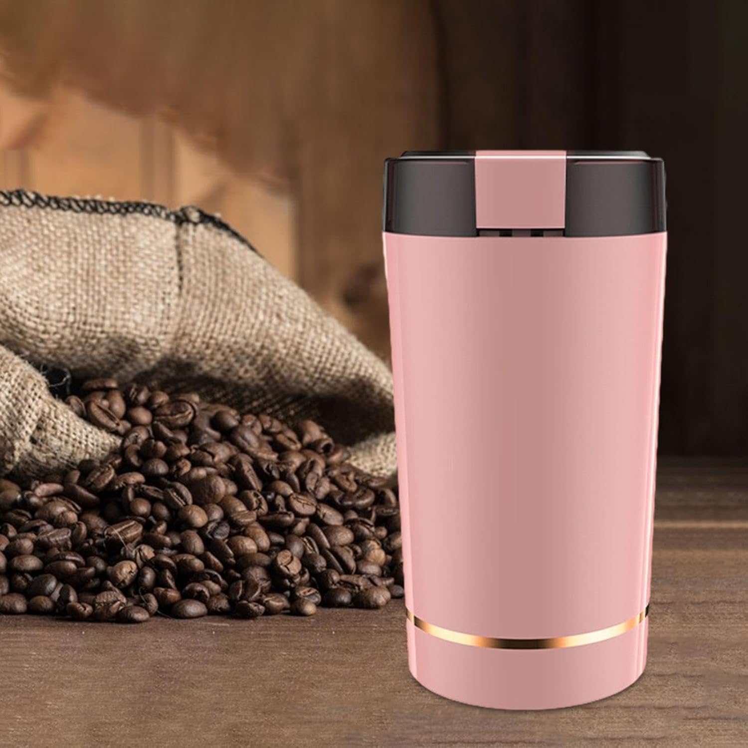 Stainless Steel Electric Coffee Grinder for Home And Office Use, pink