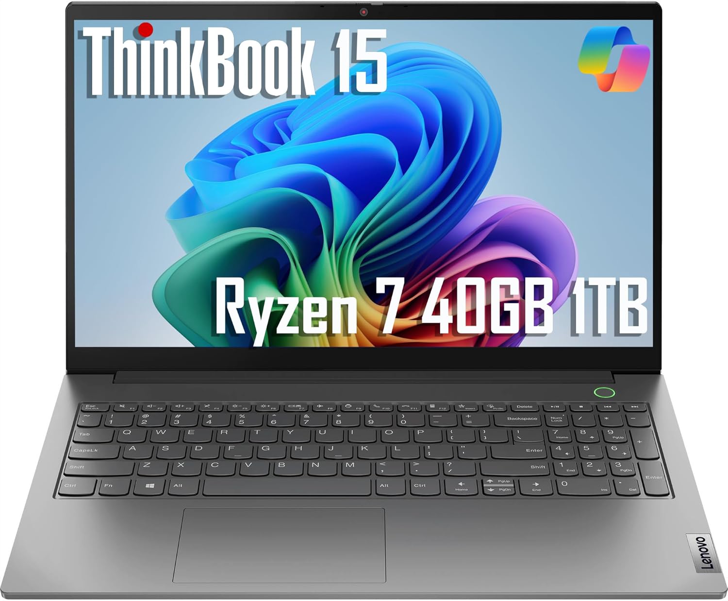 Lenovo ThinkBook 15 Gen 4 Business Laptop, 15.6" FHD Display, Intel i7-1255U, 16GB RAM, 512GB SSD, HDMI, Thunderbolt 4, Webcam, Wi-Fi 6, Fingerprint Reader, SD Card Reader, Windows 11 Pro, Grey