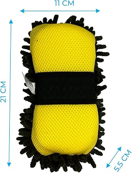 Simply Auto 2-1 Noodle Sponge Std, For Exterior & Interior Car Cleaning, Soft and Streak Free Washing & Drying for Paintwork and Glass, Ideal for Car and Motorbike 21cm x 11cm