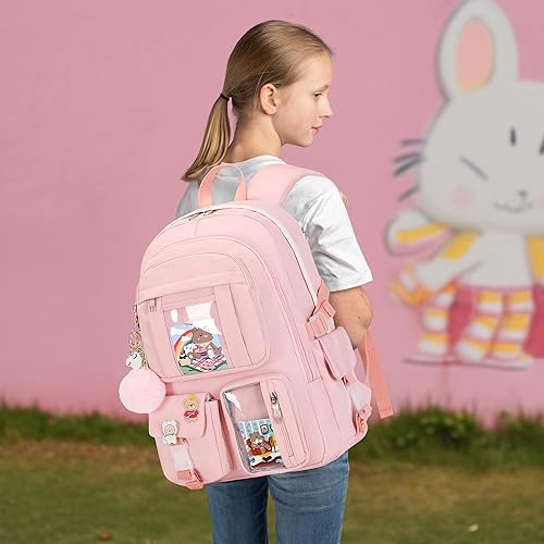 Miniatura 6 de Mochilas para niñas, mochila para laptop de 15.6 pulgadas, mochila escolar linda universidad, grandes bolsas de viaje para adolescentes, mujeres,