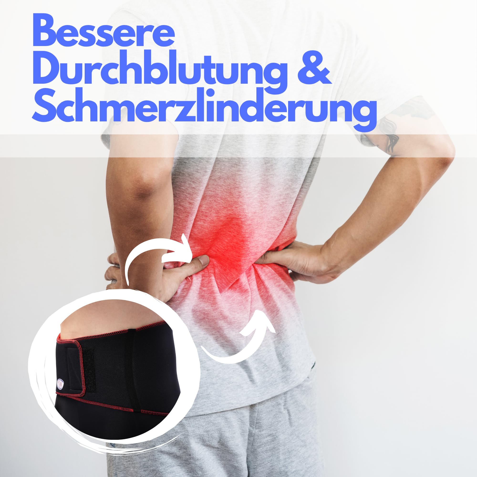 TSM Rückenbandage aktiv schwarz | Neoprenbandage Wärme & Schutz | Vorbeugung gegen Verspannungen Rücken & Unterkühlungen | Freizeit Sport & Arbeit | Artikelnr 2149 | Made in Germany | 1 Stück