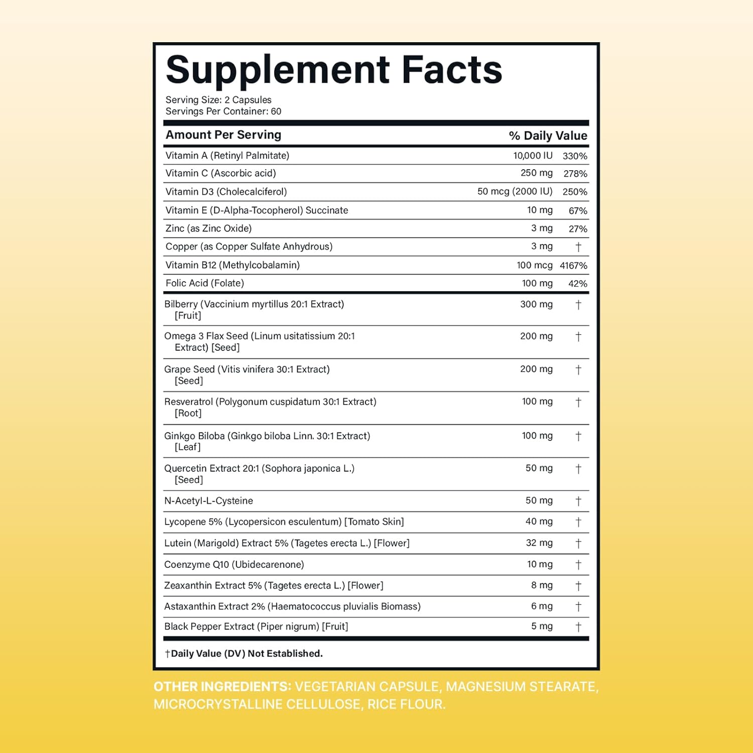 Grape Seed Extract Capsules with Omega 3 Capsules Bilberry Lutein Zeaxanthin Supplement - 120 Count