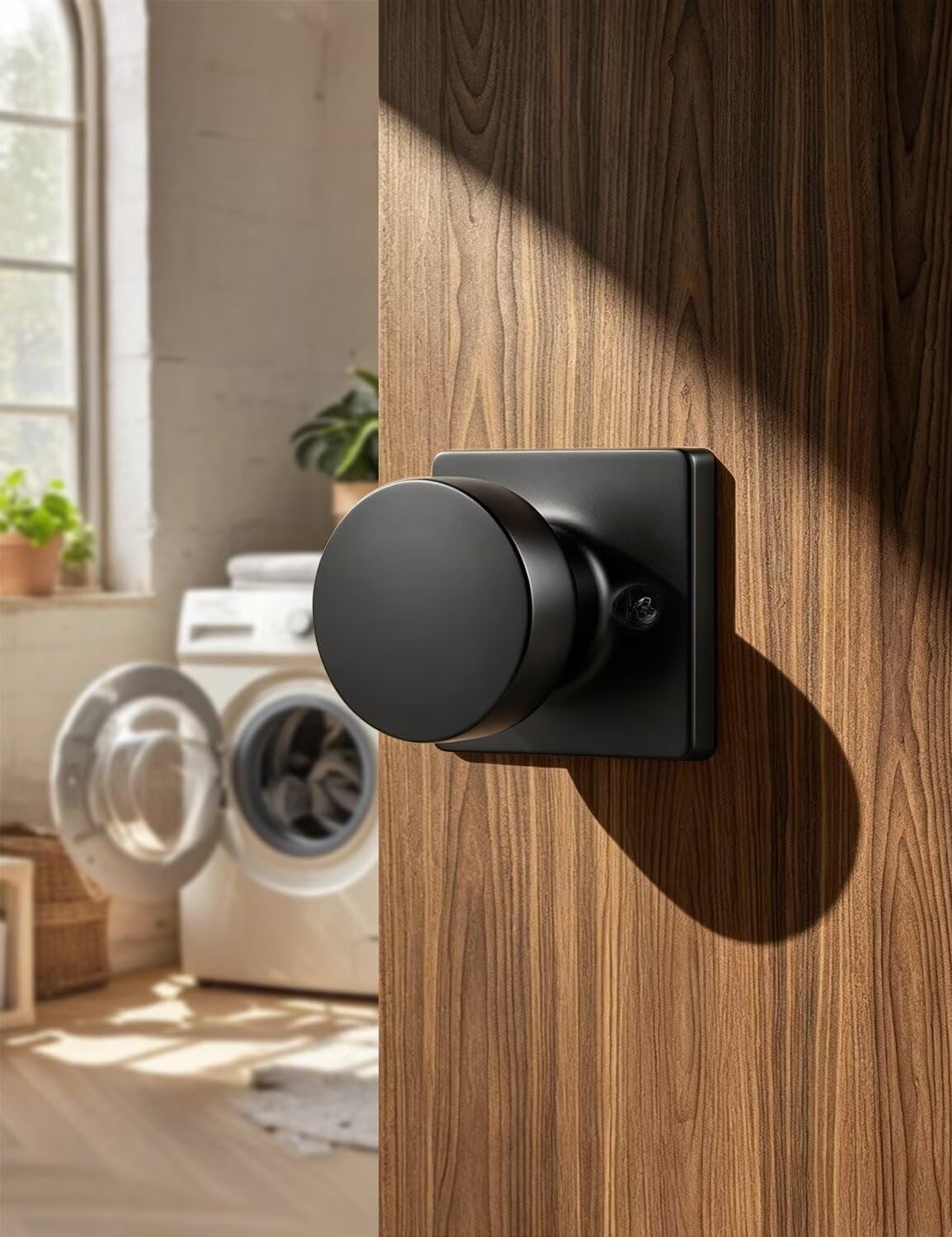Matte Black Passage Door Knobs - 6 Pack -3