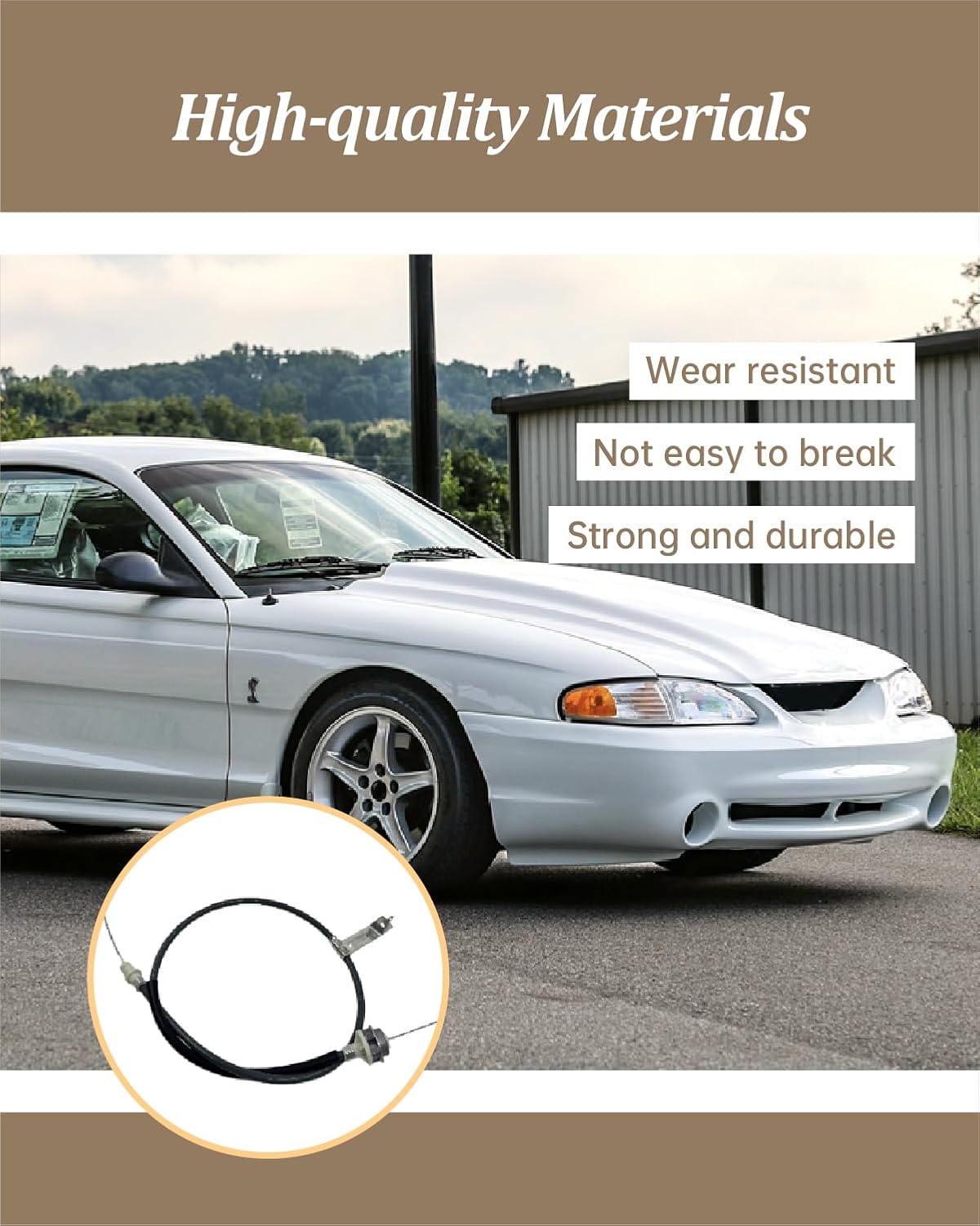 Adjustable Clutch Cable Fit for Ford Mustang for Cobra GT GTS for Roush for Saleen 5.0 V6 V8 1979-1995, Double Hook Clutch Quadrant Kit