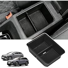 JSCARLIFE Car Center Console Organizer with Cup Holder,Armrest Storage Box &Glove Box Tray Insert Interior Car Accessories For A&udi, Q4 2021-2024
