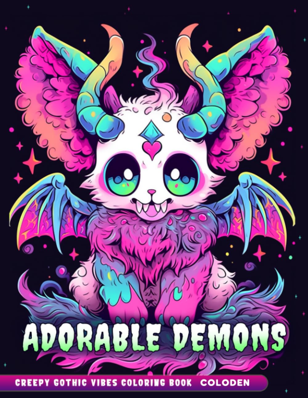 Adorable Demons Coloring Book: Coloring Pages Features Creepy, Gothic, Mini Monsters for Relaxation and Stress Relief Adult Coloring Book