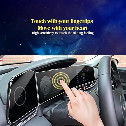 Miniatura 5 de EUEKY 2 protectores de pantalla para Hyundai Elantra 2021 2022 2023 Accesorios de navegación y salpicadero de pantalla táctil película protectora