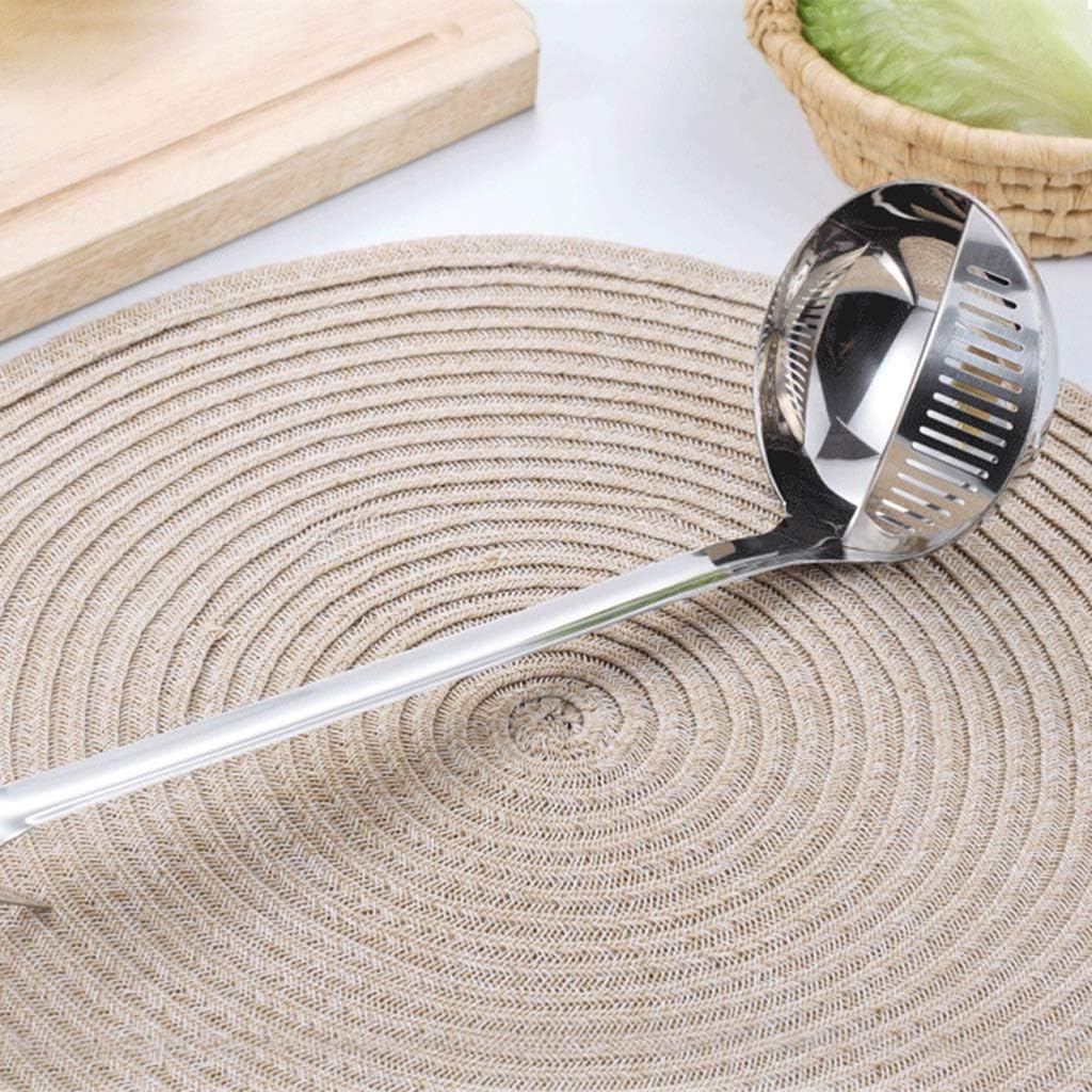 Kitchen Spoons 2 In 1 Kitchen Ladle with Filter Strainer Stainless Steel Ladle 11.8 Inches Soup Spoons