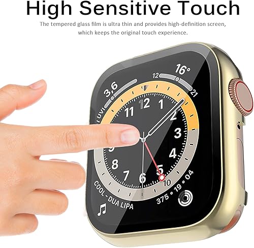 Miniatura 3 de Miimall Funda metálica compatible con Apple Watch de 1.496 pulgadas, protector de pantalla de vidrio templado, sensible al tacto, antiarañazos, a