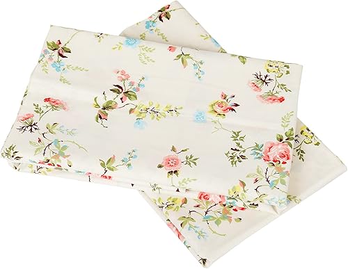 Miniatura 4 de Fundas de almohada para cama Queen, 100% algodón, diseño floral, transpirable, con cierre de sobre, 20 x 30 pulgadas