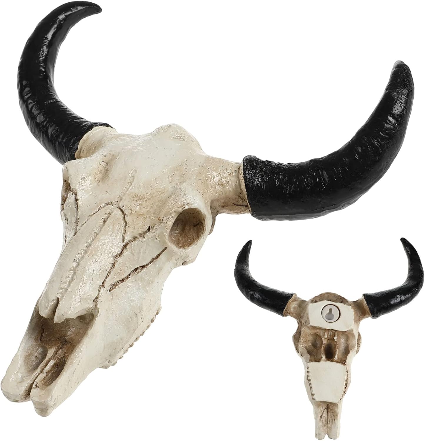 FOMIYES Horn Cow Skull Wall Decor, Resin Bull Head Skull