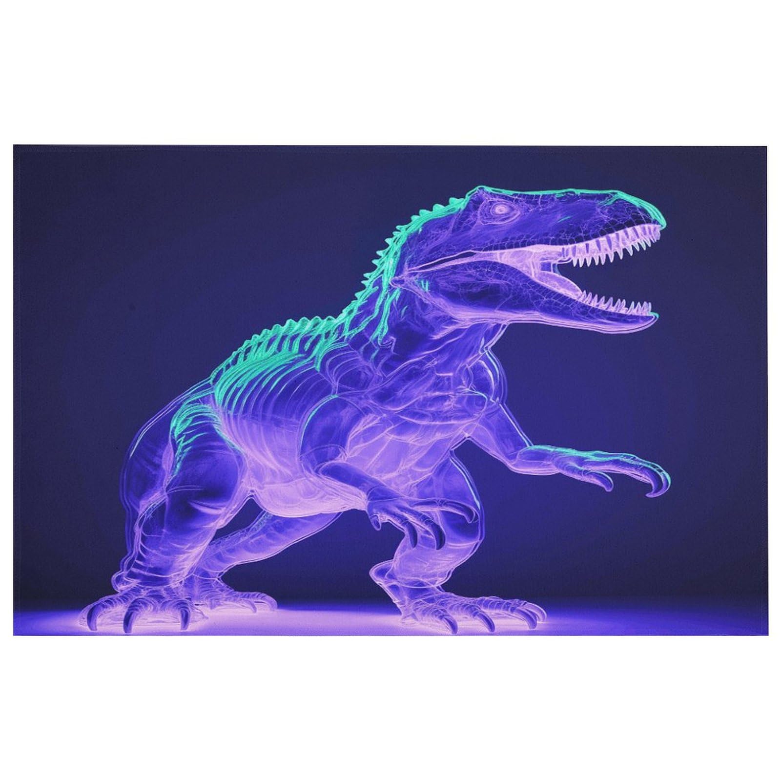 Tapis dinosaure vert antidérapant et lavable pour la décoration des chambres