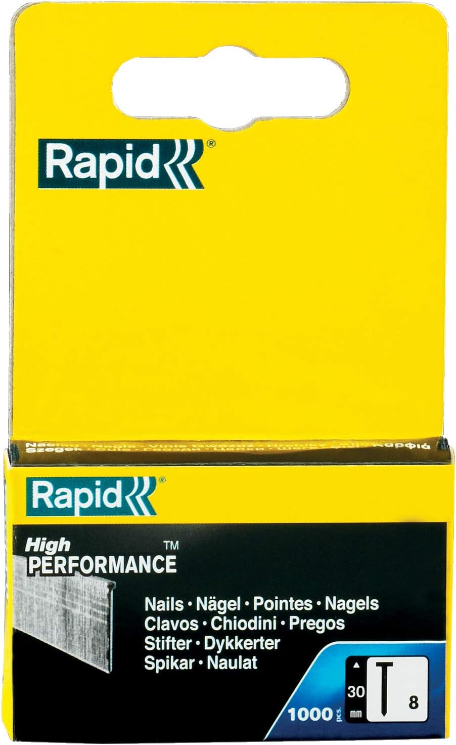 Rapid High Performance No.8 Stainless Steel Brad Nails, Wire Length: 30 mm, 40303066 - 1000 Pieces, Grey