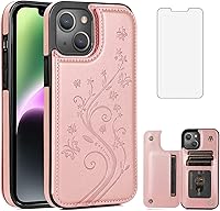 Vista 9 de Asuwish Funda compatible con iPhone 15 de 6.1 pulgadas con protector de pantalla de vidrio templado y tarjetero con soporte para tarjetero, soporte