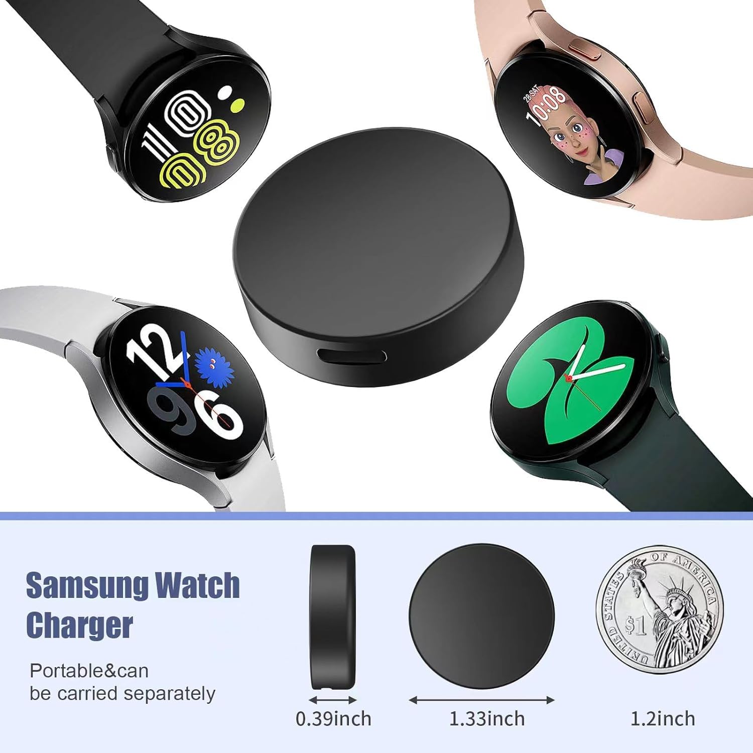 25W Watch Charger Dual USB-C Cable Super Fast Wireless Charging Station for Galaxy Watch 7/6/5/4 Series & S25/S24/S23/S22 Ultra/Z Flip 6 3.3ft (No Adapter) - Image 7