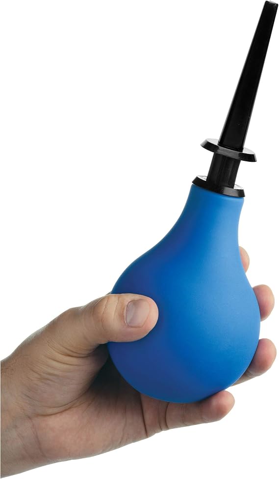 Cleanstream Premium One-Way Valve Enema Set, 3 Interchangeable Tips, 225ml Capacity, Anti Back-Flow, Blue and Black, Reusable Enema Cleaner Kit for Men and Women, Travel Kit