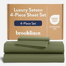 Brooklinen Sateen 4-Pc Sheet Set Hotel-Quality Luxury - Queen, Fresh Moss