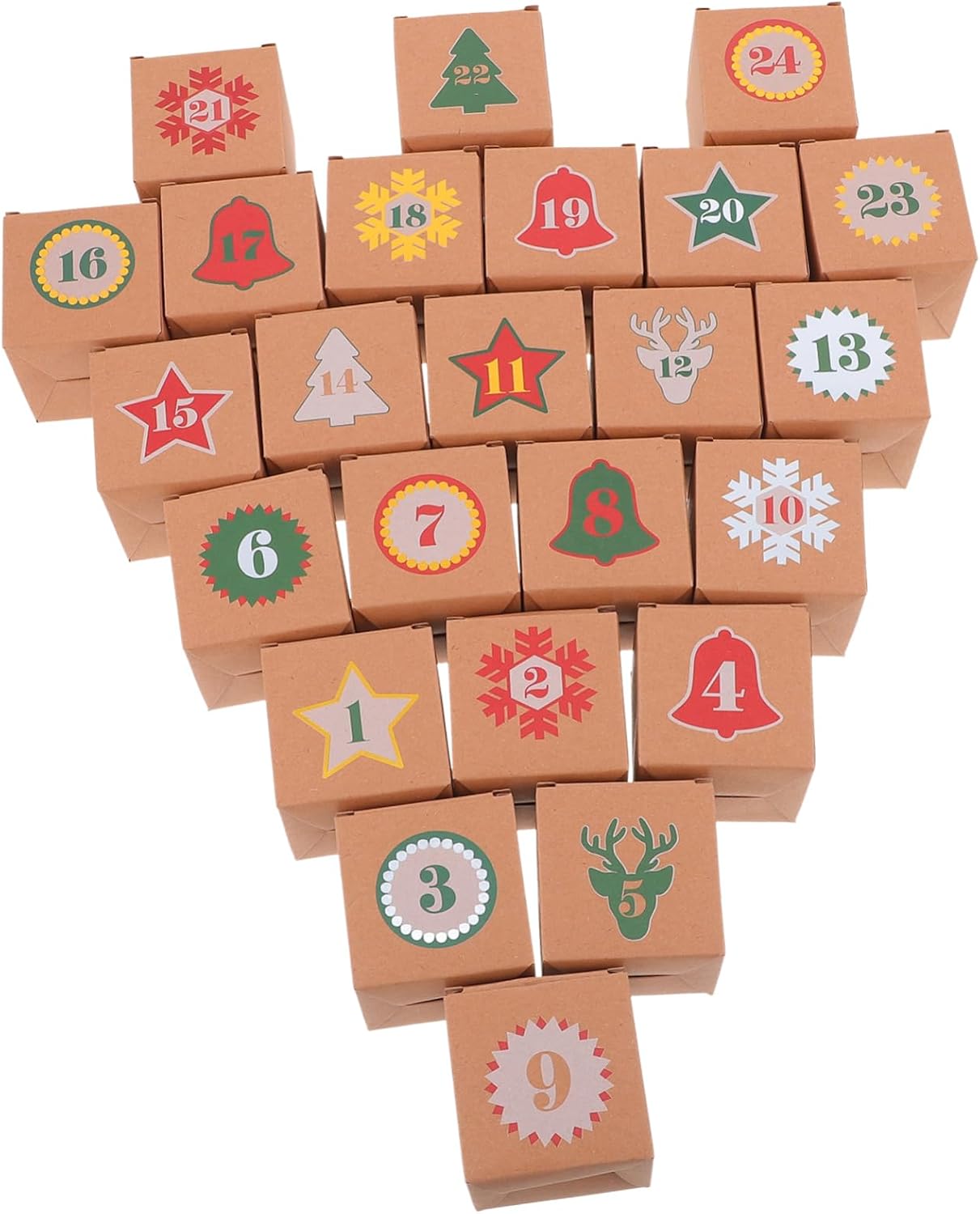 1 Set Empty Advent Calendar Candy Box Christmas Countdown with Refillable Compartments for DIY Holiday Decorations and for Countdown Fun