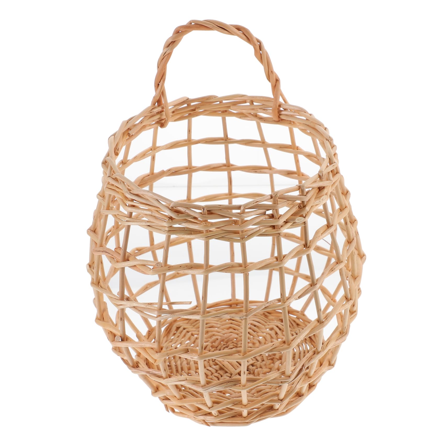 Light Brown Wicker Hanging Wall Basket - Kitchen Storage For Garlic, Onions, Eggs (11x6x5 In) - View #3