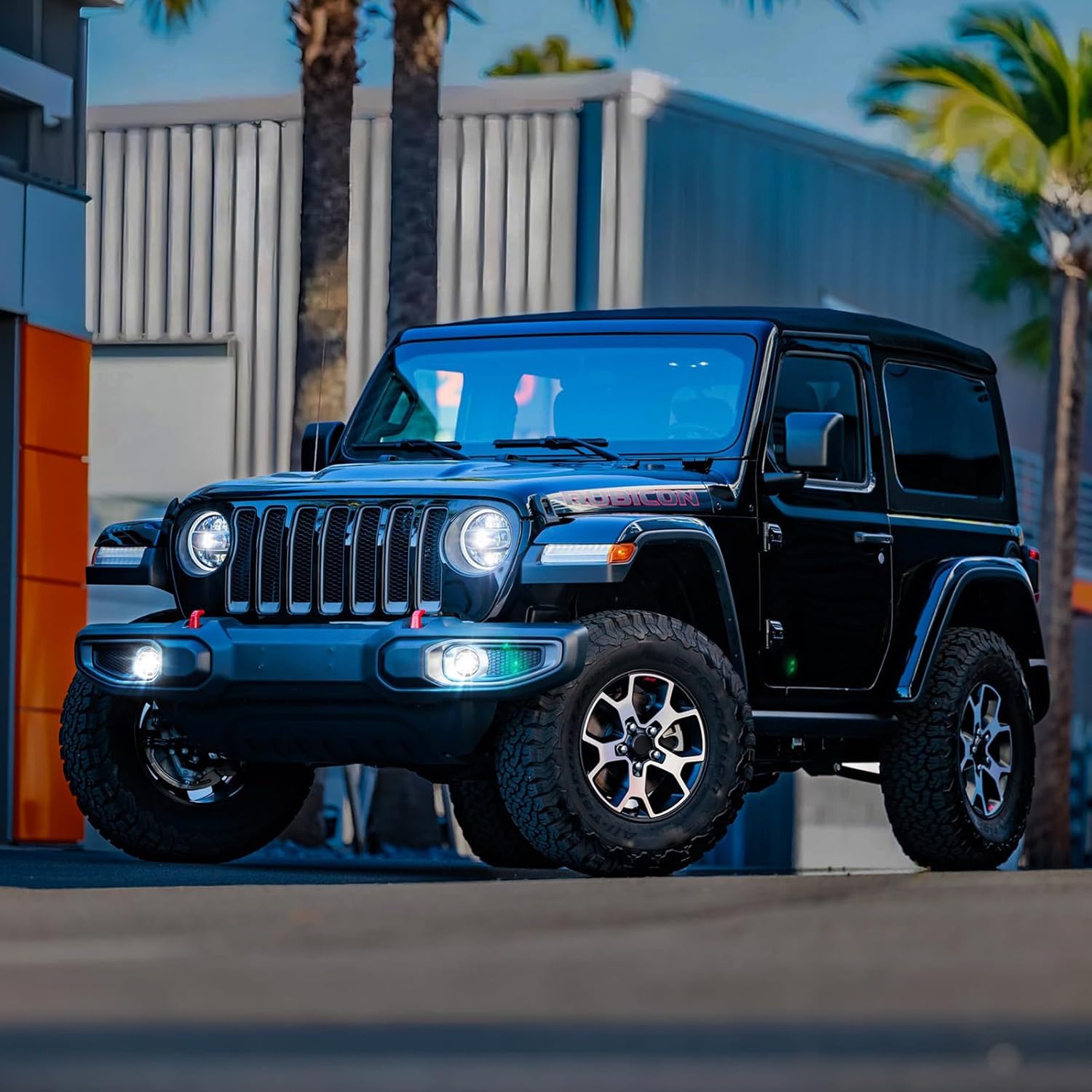LED Fog Lights Daytime Running Light Assembly Compatible with Wrangler JL 2018-2025 White Light